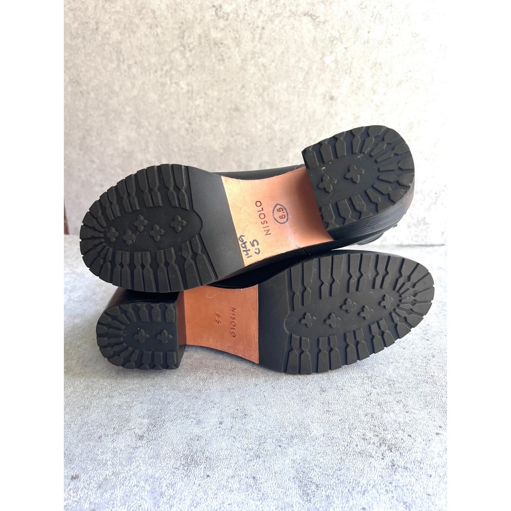 Nisolo Ana Go-To Heeled Black Chelsea Boot Womens 8.5 Leather Lug Sole Ethical - Picture 7 of 7